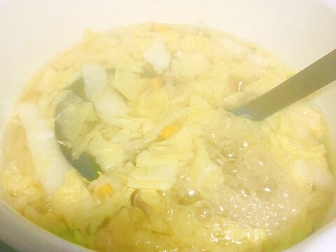白菜とコーンのスープ